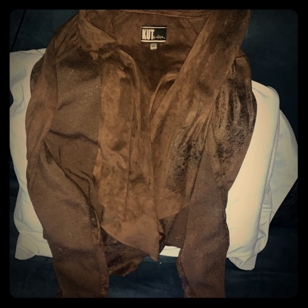 BOUTIQUE BRAND *KUT*~ Open Brown Suede Jacket